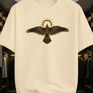 KAJARU Men Printed Round Neck Cotton Blend Black T-Shirt