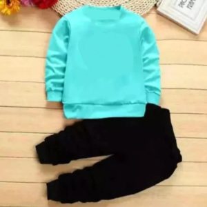 Unik Fashion Baby Boys & Baby Girls Casual T-shirt Track Pants (aqua blue, black)