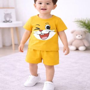 Cutevibe Baby Boys & Baby Girls Casual T-shirt Shorts (White, Pack of 1)